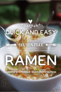 Quick and Easy Gluten free Ramen. Find the recipe at gossamerydreams.com.