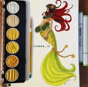 Holly Mermaid, by Ciarra Stebbins (@Ciarra_13). Find more at gossamerydreams.com