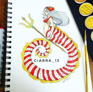 Candy Cane Mermaid, by Ciarra Stebbins (@Ciarra_13). Find more at gossamerydreams.com